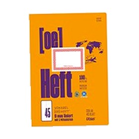 Ursus OE Heft OE.45 Vokabelheft A4, liniert, mit Mittelstrich, 40 Blatt